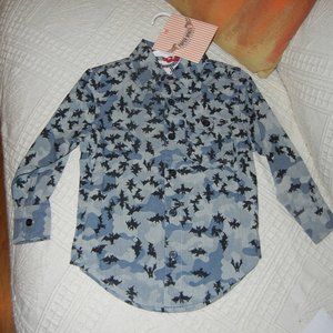 NWT Paper Wings organic toddler shirt Camo BATS - 2T or 3T Halloween